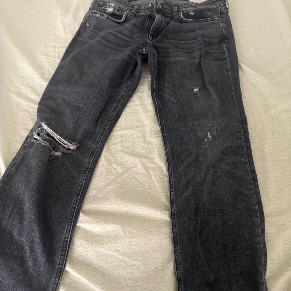 Rag and bone distressed washed black Women Jeans